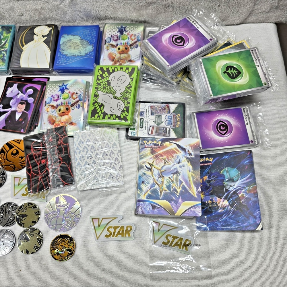 Pokemon Misc Lot Sleeves, Stand, Dice, Code Cards, Energy Packs Eevee As Is - Picture 2 of 8
